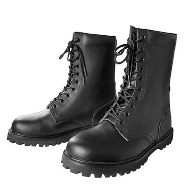Stridsstövlar i läder med hög motståndskraft mot halkskydd för militär